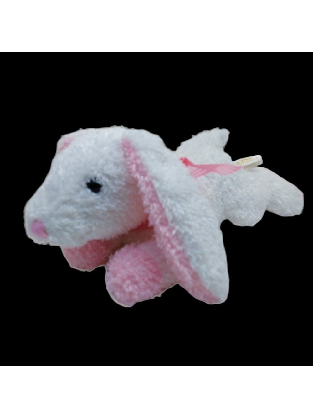 Dan dee White Pink Bunny Rabbit Stuffed Plush  12" Pink Bow Easter Dandee